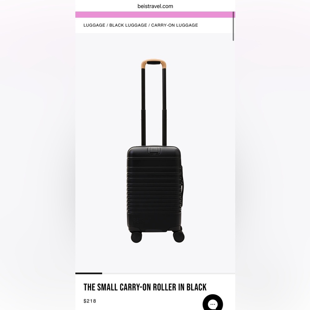 Beis Black Carry-On Roller with TSA lock